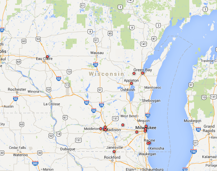 Map of Wisconsin Inventions